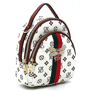 BEE ACCENT MONOGRAM Satchel / Backpack CONVERTIBLE