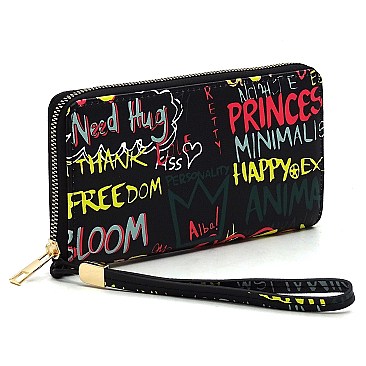 Trendy Multi Graffiti Print 2-in-1 Shopper