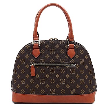 2-in-1 Queen Bee Stripe Monogram Dome Satchel