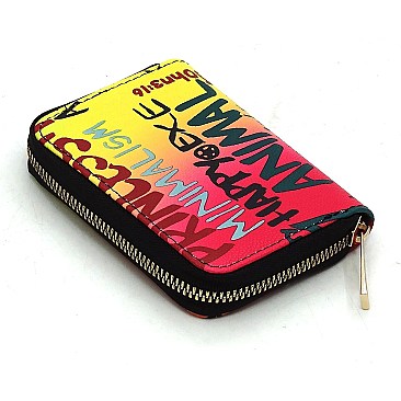 Stylish Multi Graffiti Print Accordion Card Holder Wallet