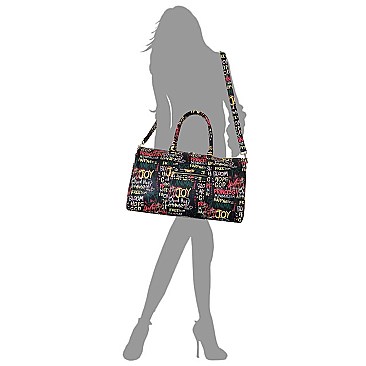 Trendy Multi Graffiti Print 19" Duffle Bag