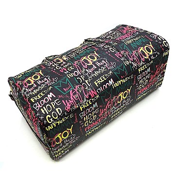 Trendy Multi Graffiti Print 19" Duffle Bag