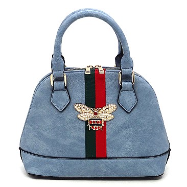 Fashionable Bee Stripe Dome Satchel