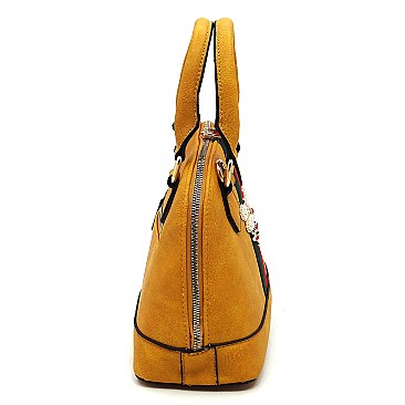 Fashionable Bee Stripe Dome Satchel