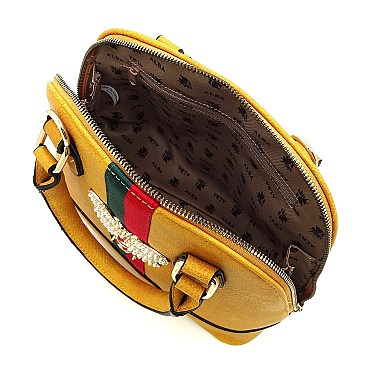 Fashionable Bee Stripe Dome Satchel