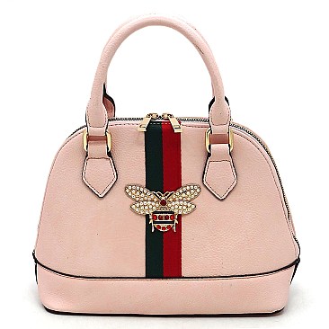 Fashionable Bee Stripe Dome Satchel