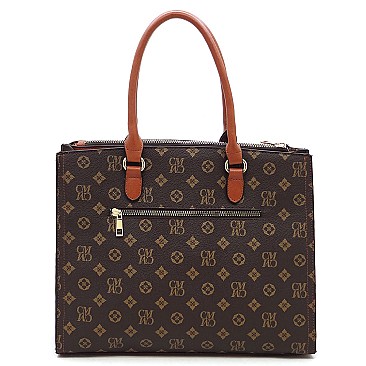 Stylish Queen Bee Stripe Monogram Satchel
