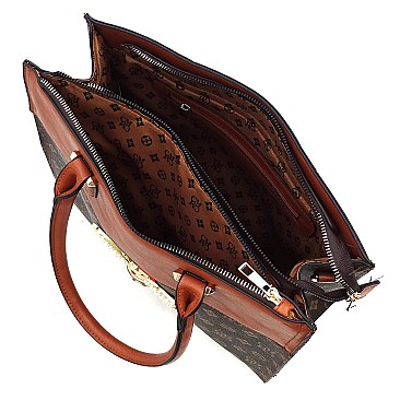 Stylish Queen Bee Stripe Monogram Satchel