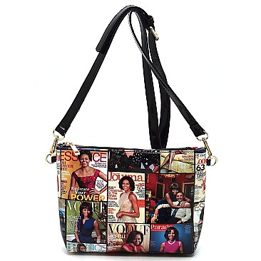 4-in-1 Magazine Cover Collage Queen Bee Stripe Satchel Set