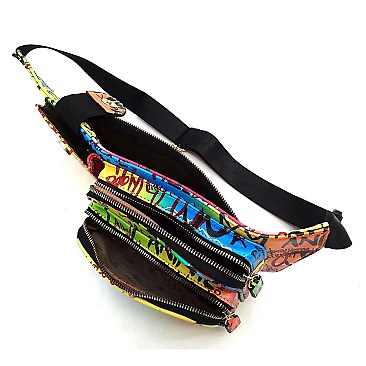 Trendy Multi Graffiti Fanny Bag Waist Bag