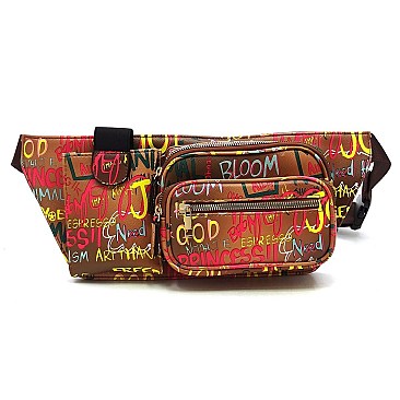 Trendy Multi Graffiti Fanny Bag Waist Bag