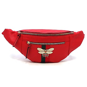 Trendy Queen Bee Stripe Fanny Pack Waist Bag