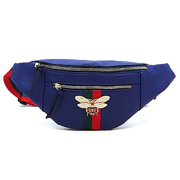 Trendy Queen Bee Stripe Fanny Pack Waist Bag