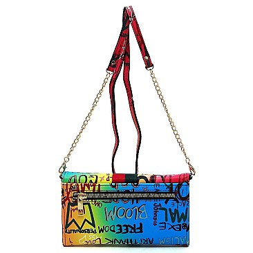 Queen Bee Stripe Graffiti Crossbody - Wallet