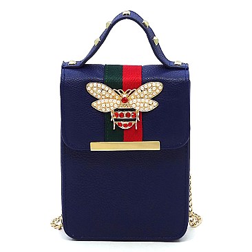 Queen Bee Stripe Mini Crossbody Bag