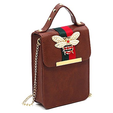 Queen Bee Stripe Mini Crossbody Bag