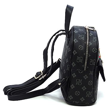 Fashion Monogram Multi Zip Pocket Backpack