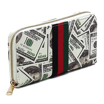 100 Dollar Bills C-Notes Queen Bee Stripe 2-in-1 Boxy Satchel