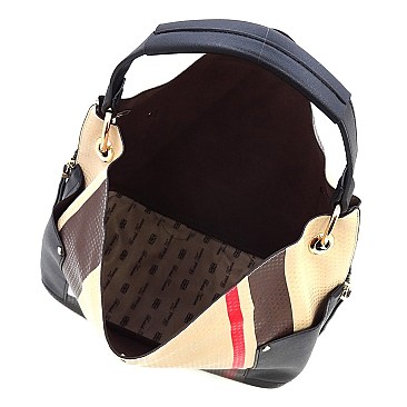 Tartan Check 3-in-1 Shoulder Bag Hobo Set