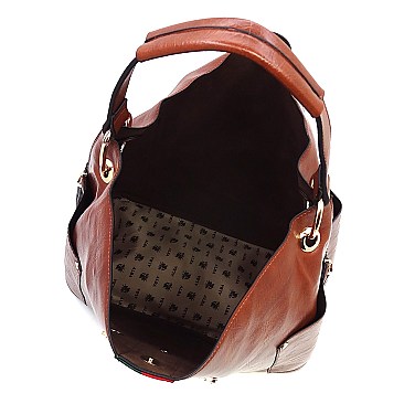 Stylish Queen Bee Stripe 3-in-1 Shoulder Bag Hobo