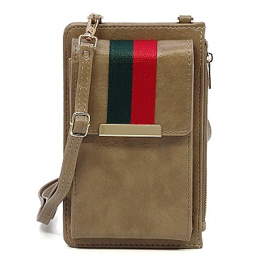 Chic Stripe Crossbody Cell Phone Purse