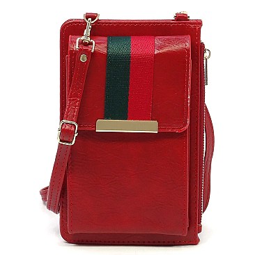 Chic Stripe Crossbody Cell Phone Purse