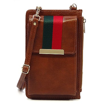 Chic Stripe Crossbody Cell Phone Purse