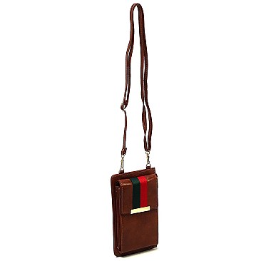 Chic Stripe Crossbody Cell Phone Purse