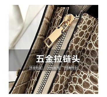 FASHION EMBOSSED ANIMAL PRINT CROSS BODY BAG