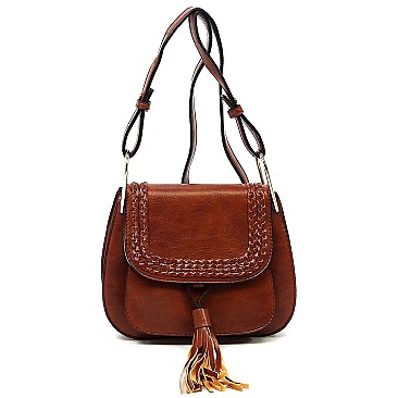 Trendy Tassel Saddle Crossbody Bag