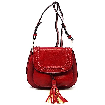 Trendy Tassel Saddle Crossbody Bag