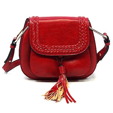 Trendy Tassel Saddle Crossbody Bag