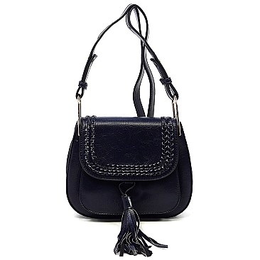 Trendy Tassel Saddle Crossbody Bag