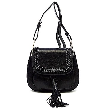 Trendy Tassel Saddle Crossbody Bag