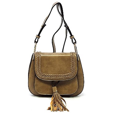 Trendy Tassel Saddle Crossbody Bag