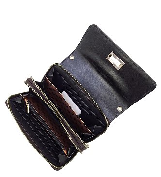 Trendy CM Monogram Double Zip Crossbody Wallet