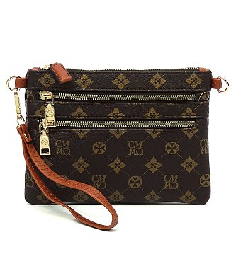 CM Monogram Multi Zip Clutch Crossbody Bag Wristlet
