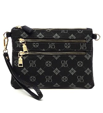 CM Monogram Multi Zip Clutch Crossbody Bag Wristlet