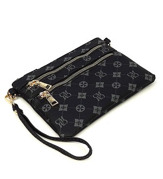 CM Monogram Multi Zip Clutch Crossbody Bag Wristlet