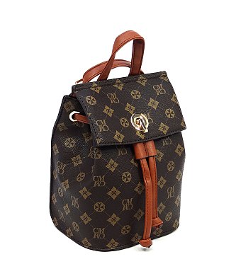 CM Monogram Convertible Drawstring Backpack Satchel