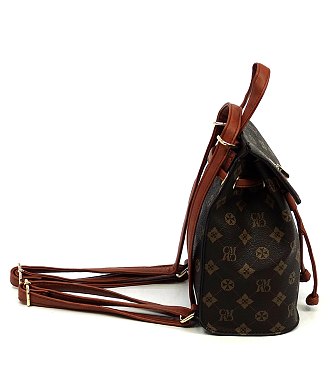 CM Monogram Convertible Drawstring Backpack Satchel