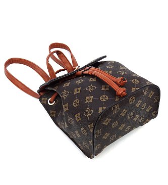 CM Monogram Convertible Drawstring Backpack Satchel