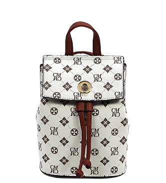 CM Monogram Convertible Drawstring Backpack Satchel