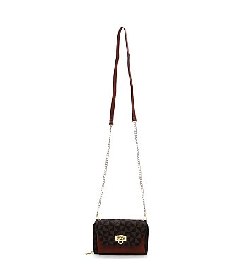 Zip Around Monogrammed Cross Body Clutch Wallet