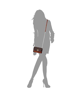 Monogram Zip Around Crossbody Clutch Wallet