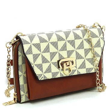 Zip Around Monogrammed Cross Body Clutch Wallet