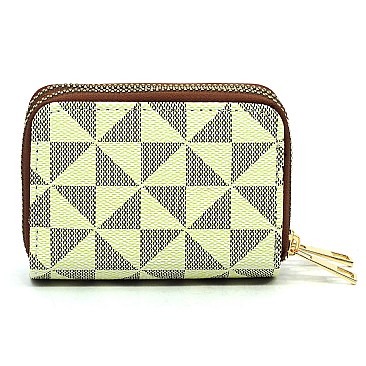 Monogrammed Accordion Card Holder Double Zip Wallet