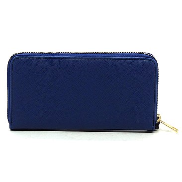 Saffiano Zipper Around Wallet Wristlet