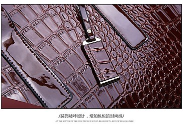 Croc Alligator Patent Brief Satchel Bag