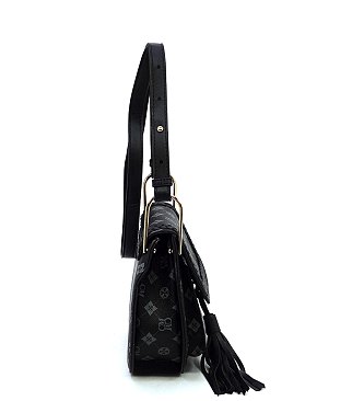 CM Monogram Tassel Saddle Crossbody Bag